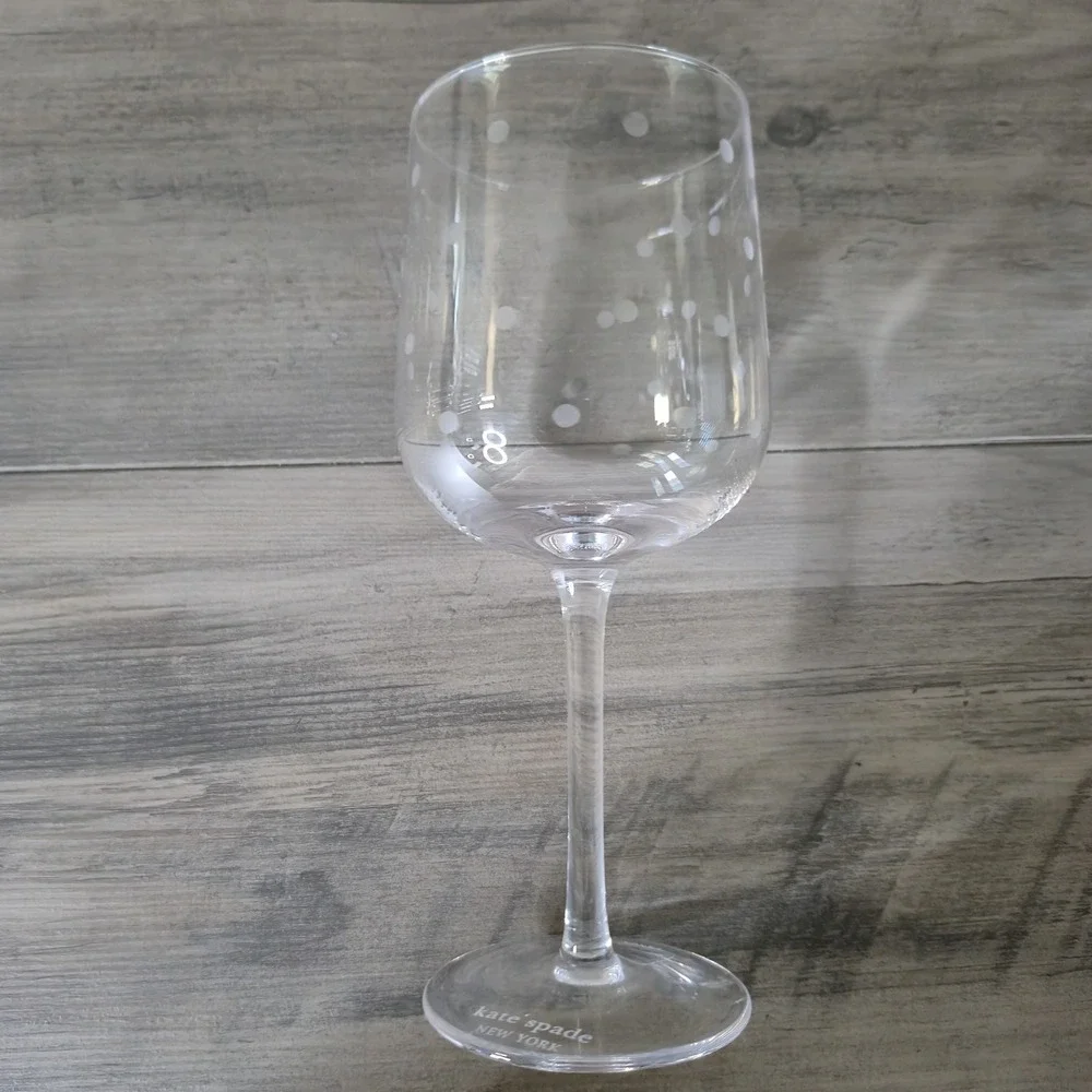 Lenox Kate Spade New York Larabee Dot Wine Glass Set of 3 16oz Discontinued